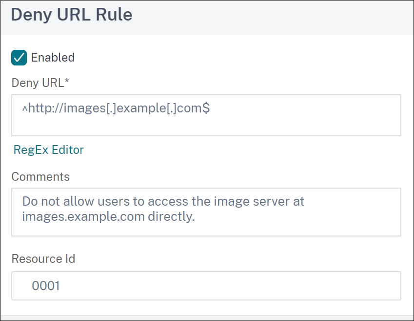 URL 表現を拒否