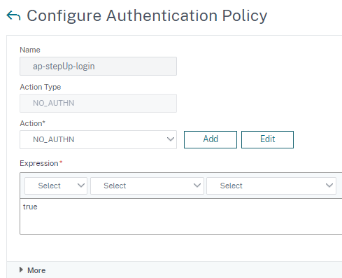 Configure auth policy
