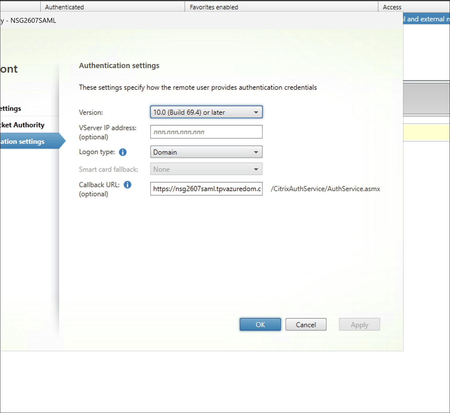 Callback url