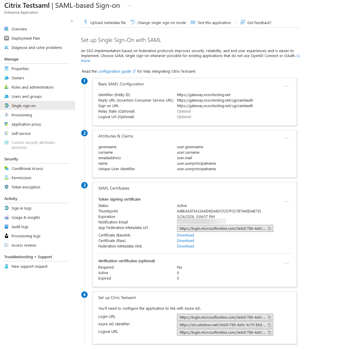 SAML セットアップそう
