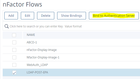 Bind the flow to authentication virtual server