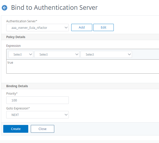 nFactor フローを認証仮想サーバーにバインドする
