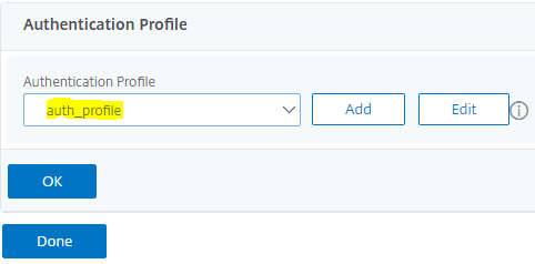 認証プロファイルを設定