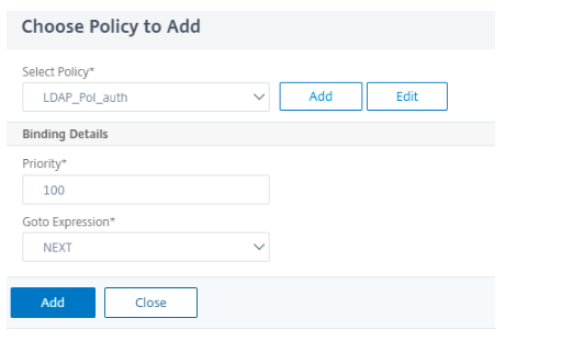 LDAP ポリシーの追加