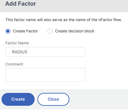 Enter a name for the factor