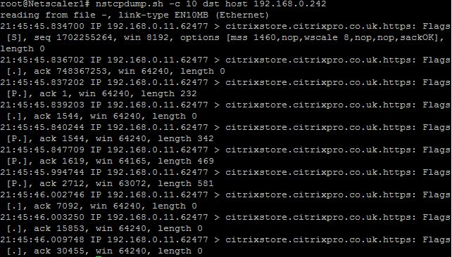 例 nstcpdump