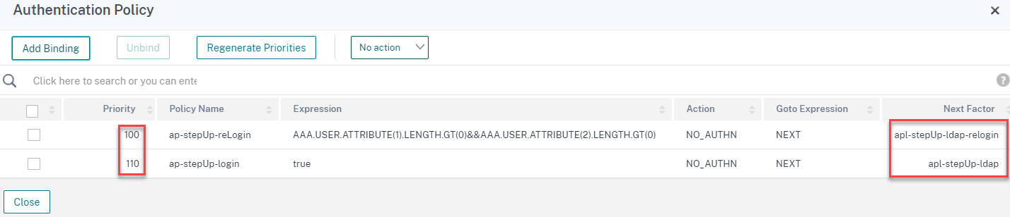 Priority auth policy