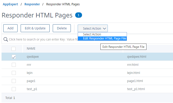 レスポンダーの HTML ページファイルの編集