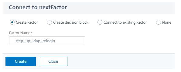 Create factor relogin