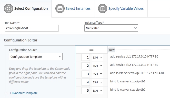 select configuration source
