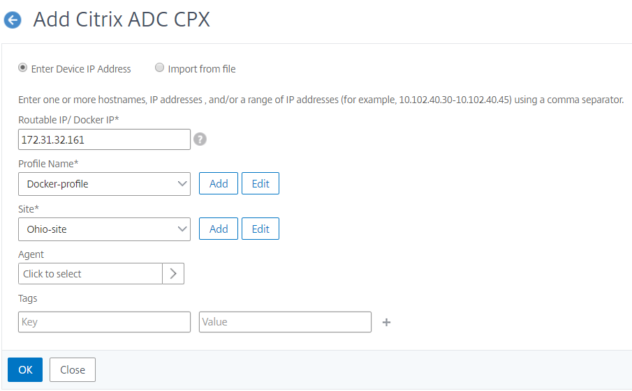 Add NetScaler CPX