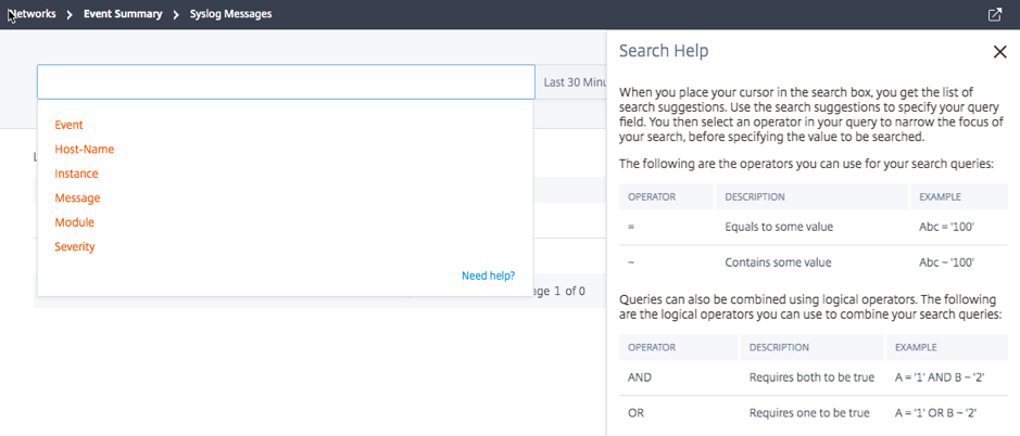 Syslog messages on ADM