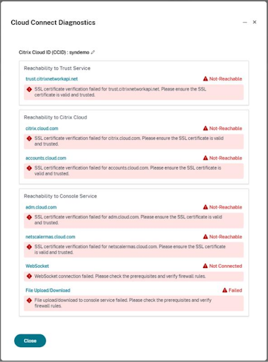 Cloud Connect - SSL certificate verification failure