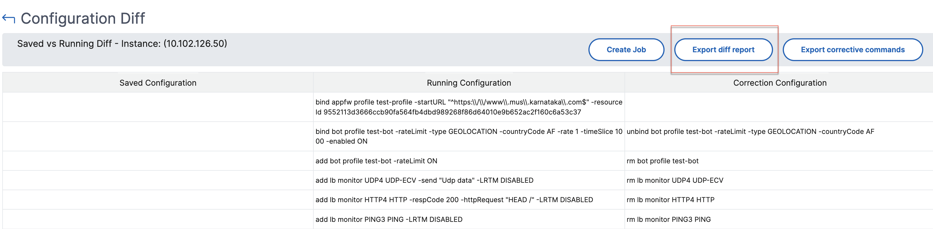Configuration Diff