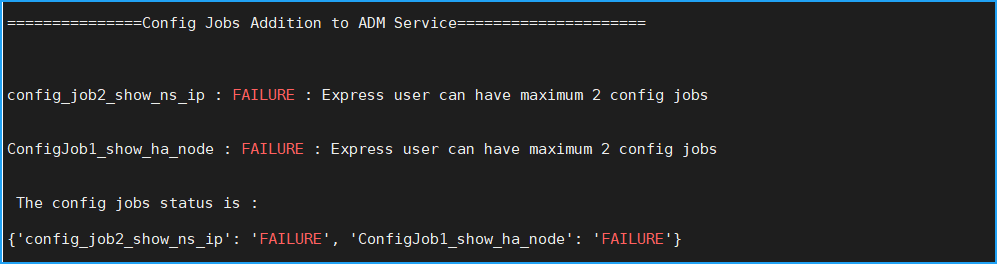 Configuration jobs manual addition