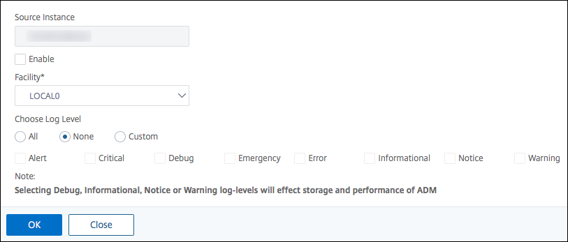 ADMでsyslogを構成する