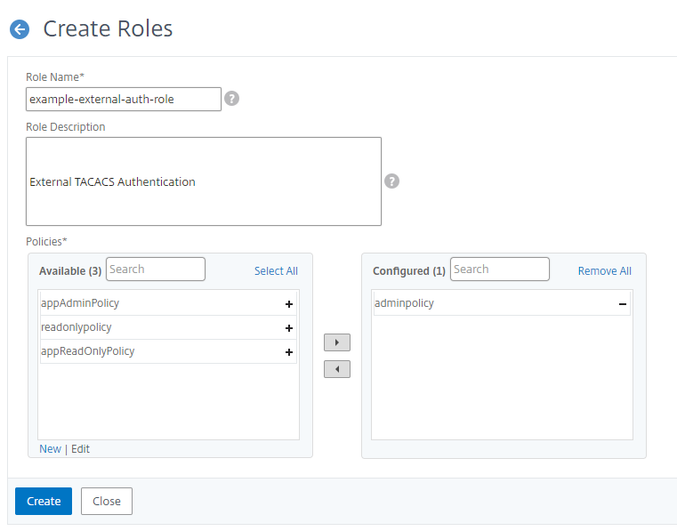 Create roles