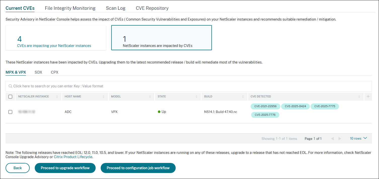 CVE-2025-8424 の影響を受けるインスタンス