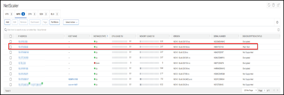 Disk encryption status