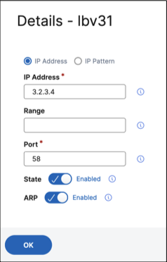 Edit the state and ARP status