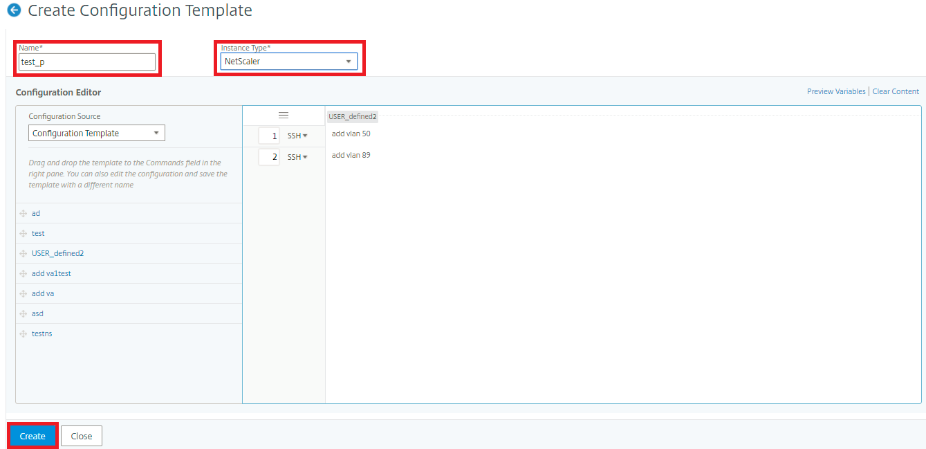 Créer un modèle de configuration 2