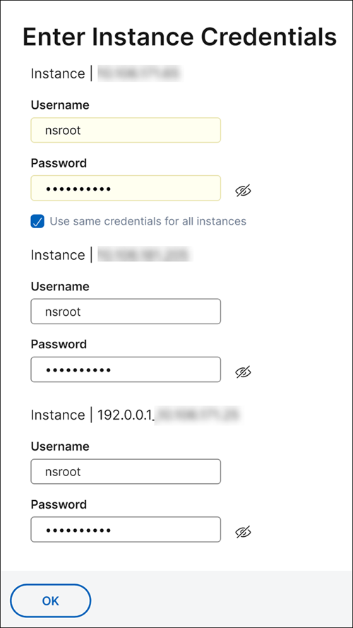 Instance credentials