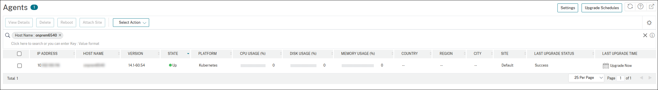 NetScaler Console GUIを使用してKubernetesクラスターに作成されたNetScalerエージェント
