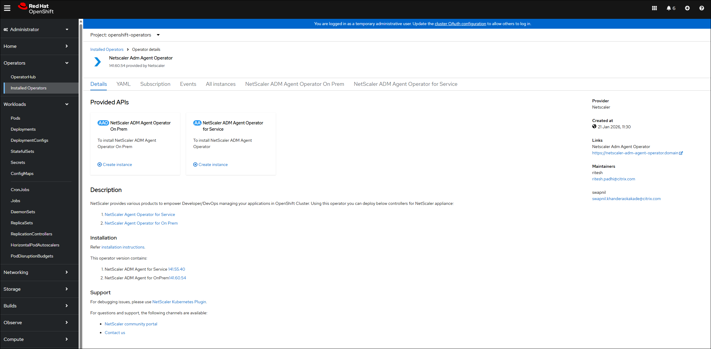 NetScaler Operator provided API