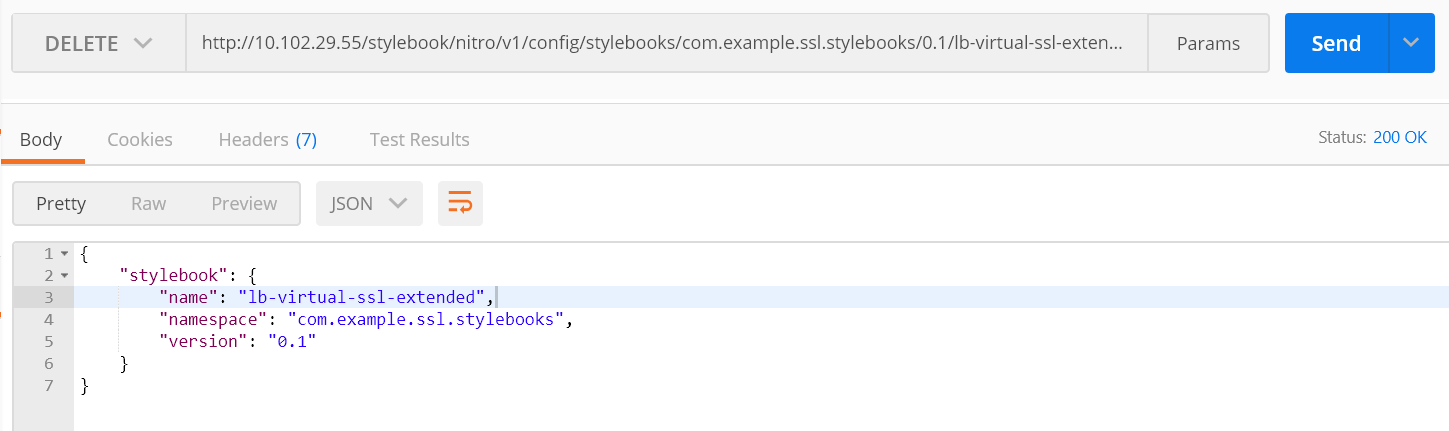 カスタムStyleBookのAPIによる削除の例 2
