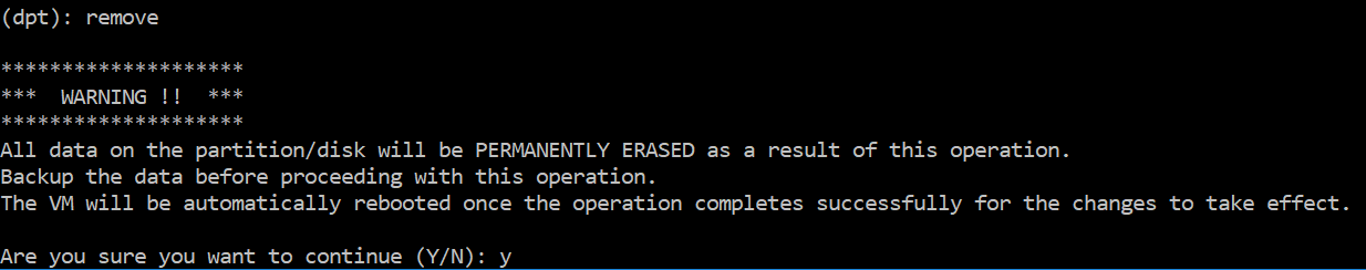 既存のパーティションを削除 2