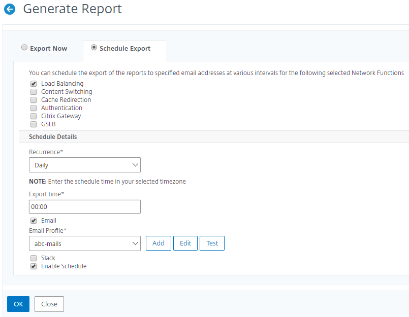 Schedule report