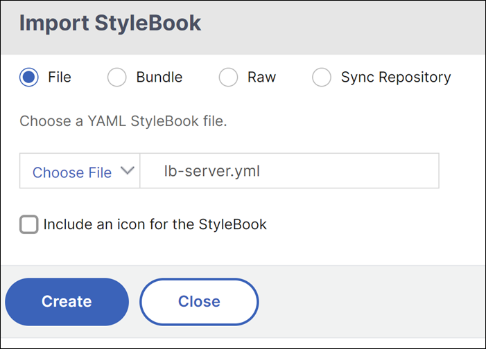 StyleBookファイルをインポート