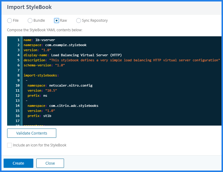 ADM YAMLエディターを使用したStyleBookの作成