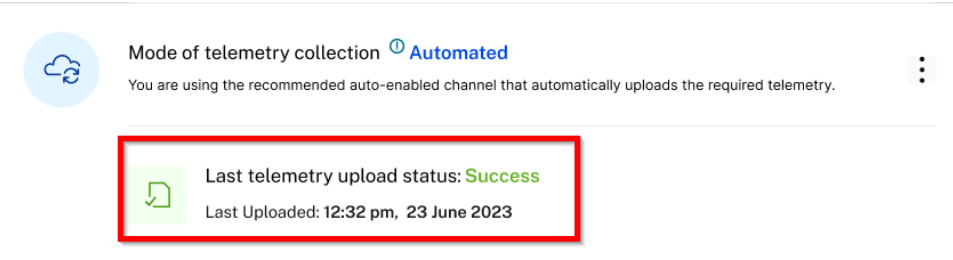 Upload status