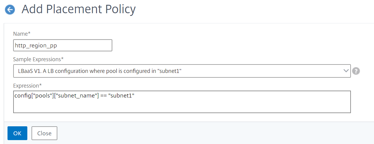 Add placement policy