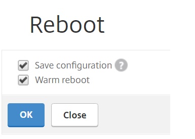 Restart NetScaler VPX