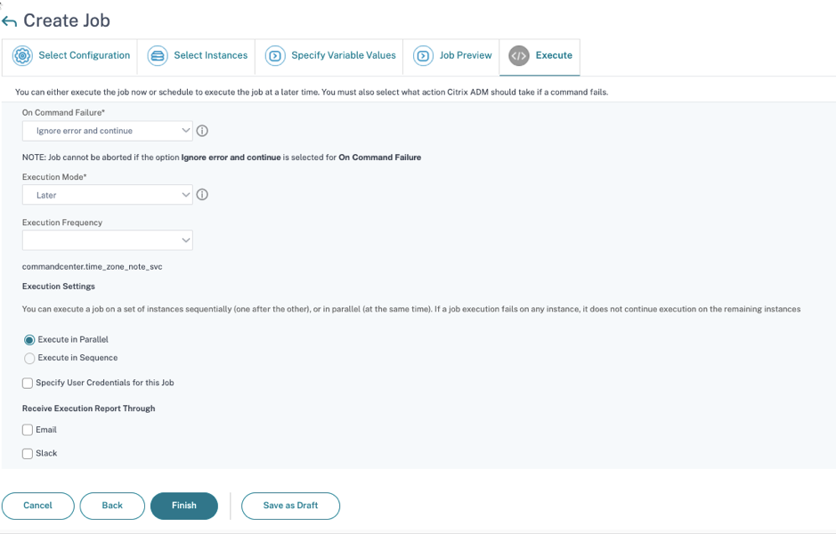 Run configuration job