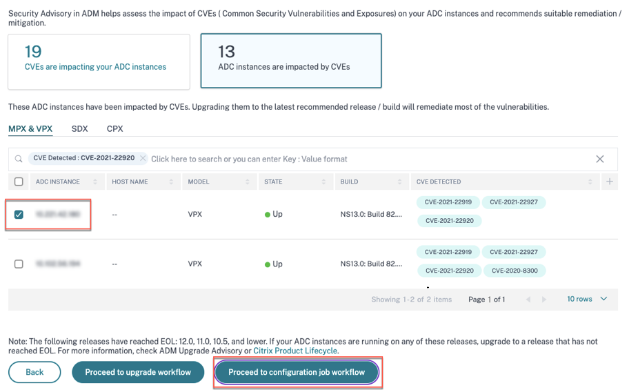 Start a configuration job workflow