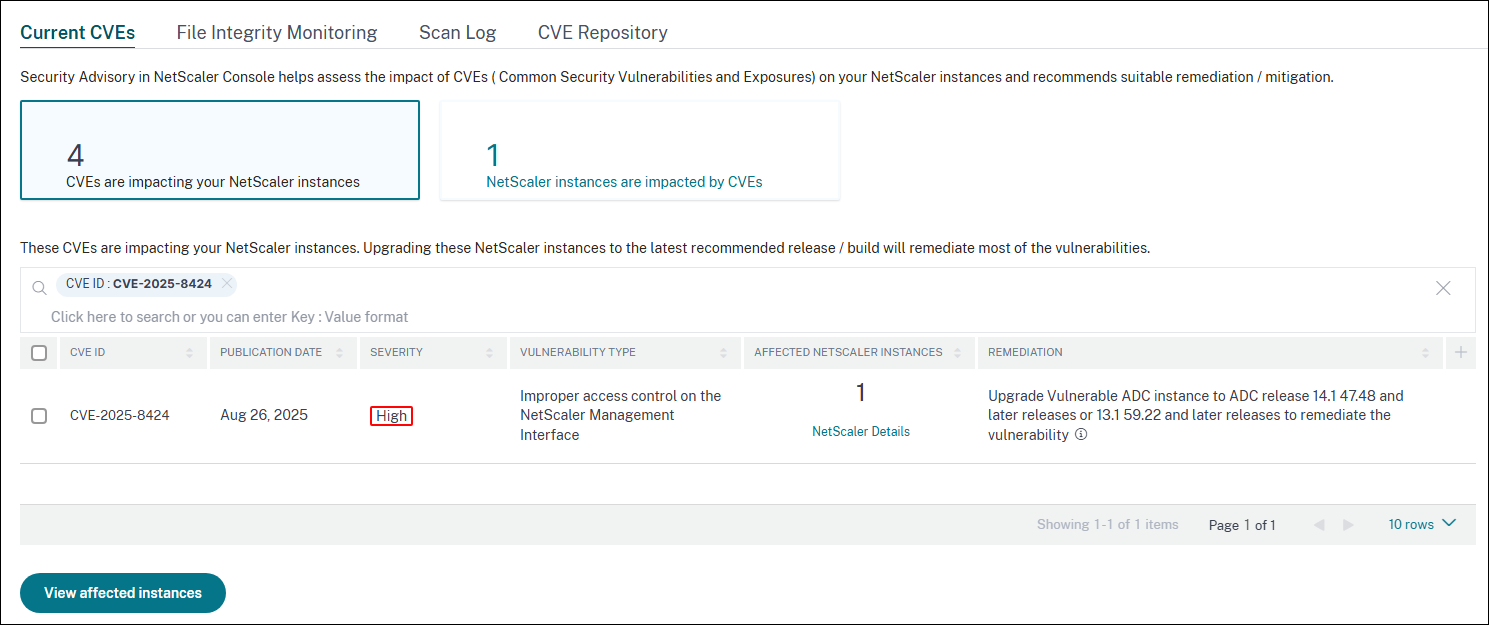 CVE-2025-8424 のセキュリティアドバイザリダッシュボード