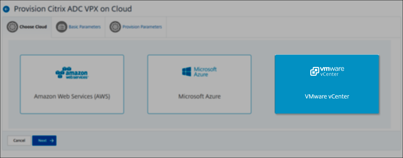 Sélectionner VMware vCenter
