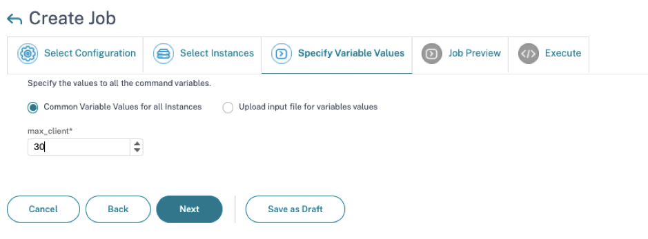 Specify variables