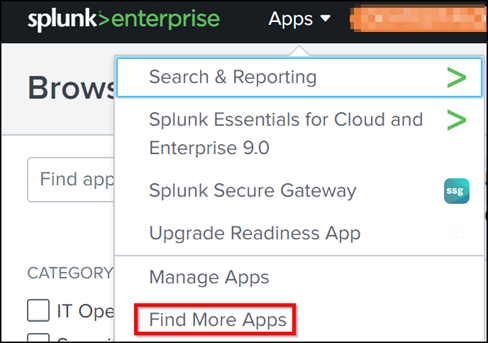 Splunk find more apps