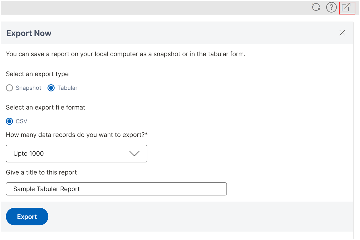 Snapshot Tabular