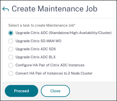 Select upgrade maintenance job