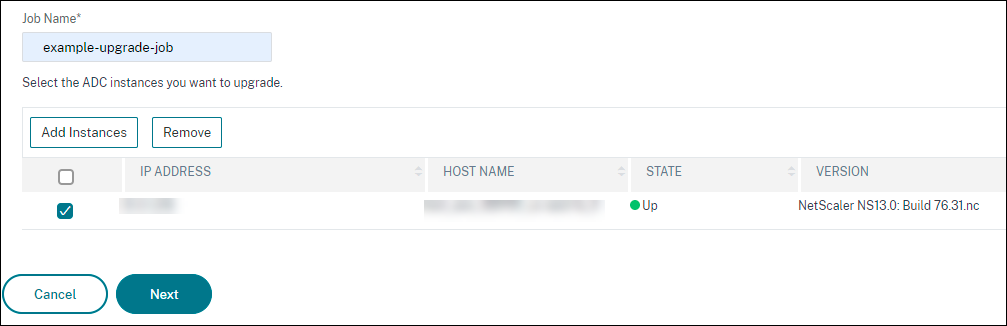 Add instances to upgrade maintenance job