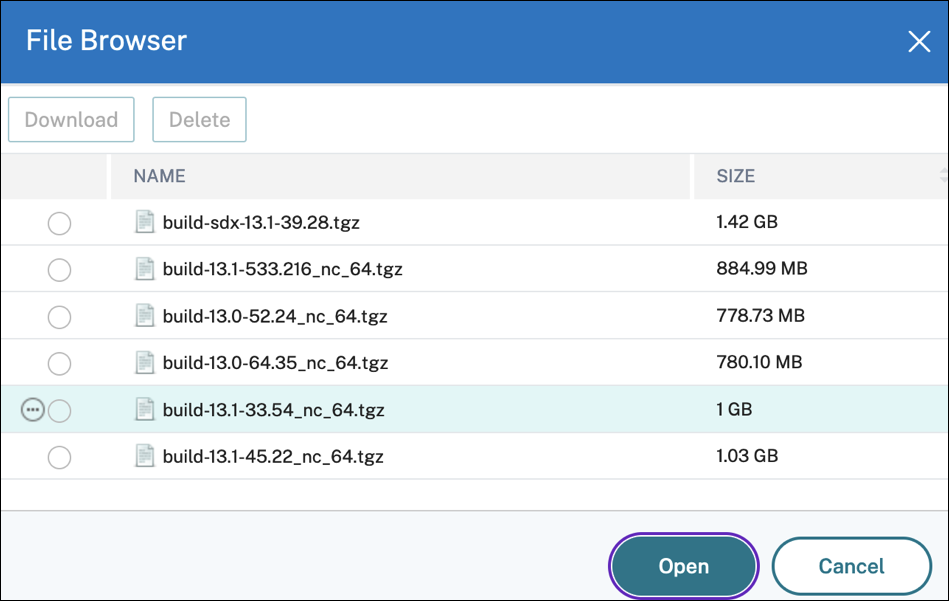 Select images to upgrade maintenance job