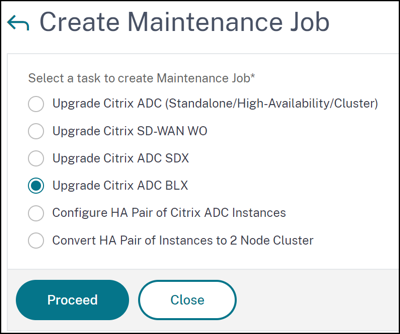 Select upgrade maintenance job
