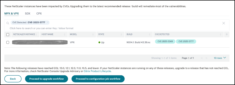 Instances impacted by CVE-2025-5777