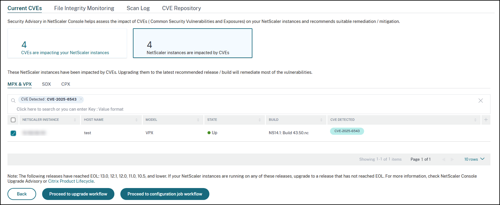 Instances impactées par CVE-2025-6543