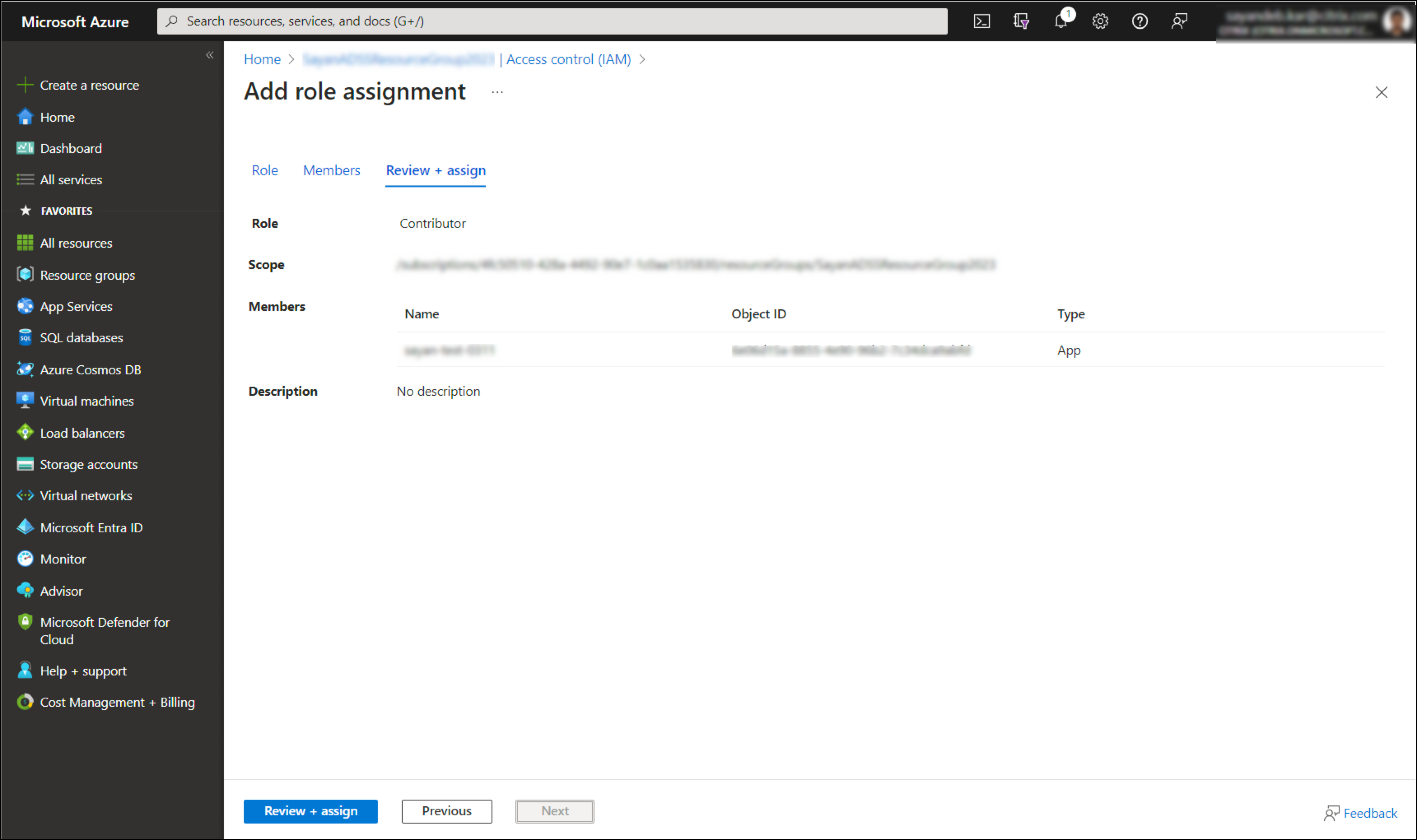 Attribuer l'autorisation de rôle dans Microsoft Azure